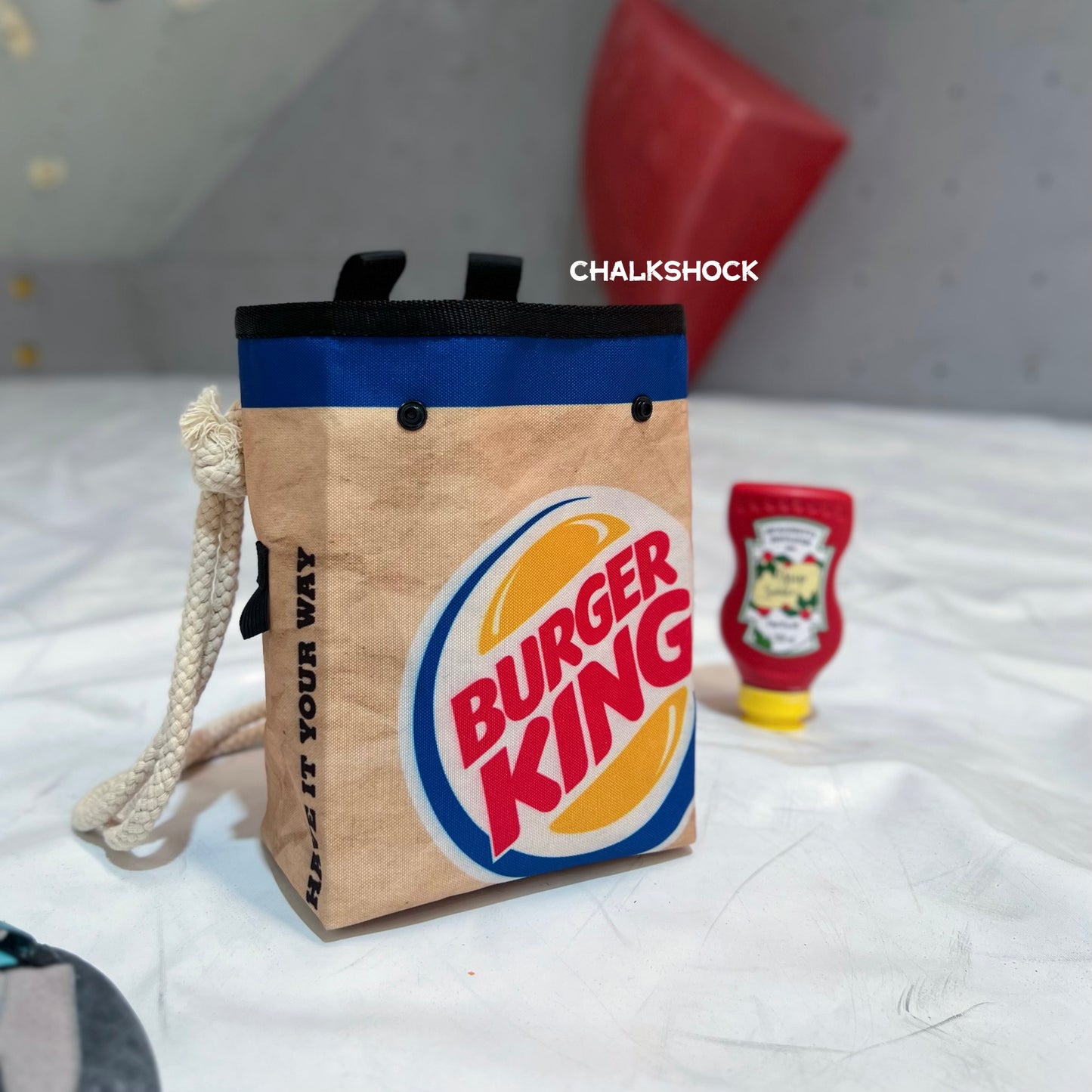 Burger Bouldering bag / Chalk bag (blue)